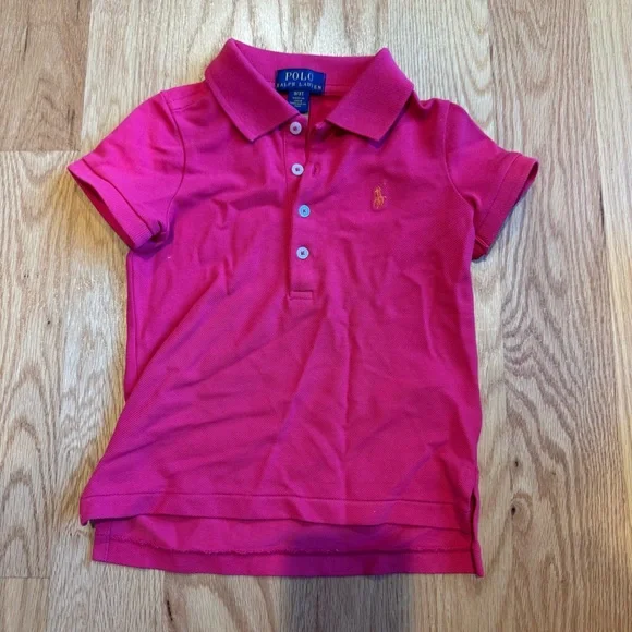 Polo by Ralph Lauren Pink Polo Shirt & Zara Short Sleeve ruffle short sleeve - Picture 6 of 7